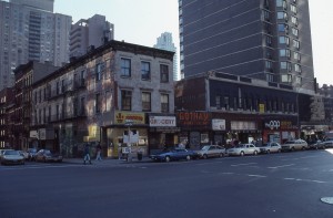 3rd Ave. and E. 87th St. looking towards E. 86th St., Feb. 1989        